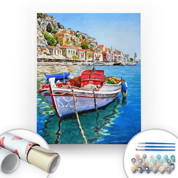 Bir Kutu Sanat - Akdeniz Sahili - Tuval Üzerine Sayılarla Boyama Seti 40x50cm Bir Kutu Sanat - Akdeniz Sahili - Tuval Üzerine Sayılarla Boyama Seti 40x50cm