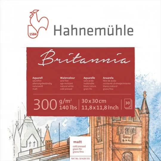 Hahnemühle - Britannia Suluboya Blok 300gr 30x30cm