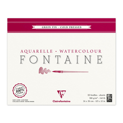 Clairefontaine - Fontaine Dokulu Suluboya Bloğu 24x30cm 300gr 10 Yaprak Kenarı Yapışkanlı