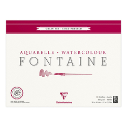 Clairefontaine - Fontaine Dokulu Suluboya Bloğu 30x40cm 300gr 10 Yaprak Kenarı Yapışkanlı