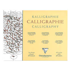 Clairefontaine - Kaligrafi Bloğu 24x30cm 130gr 25 Yaprak Uzun Kenar Yapışkanlı