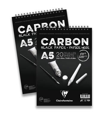 Carbon Siyah Çizim Bloğu A4 120gr 20 Yaprak Üstten Spiralli