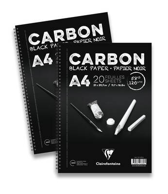 Carbon Siyah Çizim Bloğu A5 120gr 20 Yaprak Yandan Spiralli