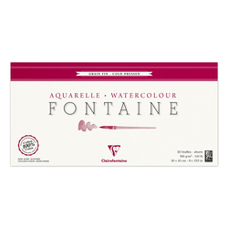 Clairefontaine - Fontaine Dokulu Suluboya Bloğu 20x40cm 300gr 10 Yaprak Üstten Yapışkanlı