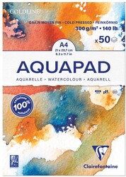 Clairefontaine - CLRF GOLDLINE AQUAPAD A4 300GR.50 YP.SULUBOYA BLK