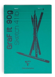 Clairefontaine - Grafit Blanc Çizim Bloğu A5 90gr 80 Yaprak Üstten Yapışkanlı