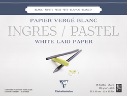 Clairefontaine - Ingres Pastel Blok 130gr 30x40cm 25 Yaprak Uzun Kenar Yapışkanlı