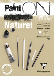 Clairefontaine - Paint-On Karışık Teknik Blok Naturel A4 250gr 30 Yaprak