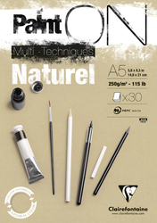 Clairefontaine - Paint-On Karışık Teknik Blok Naturel A5 250gr 30 Yaprak