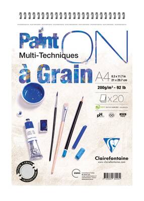 Paint-On A Grain Çizim Bloğu A4 200gr 20 Yaprak Üstten Spiralli