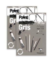 Clairefontaine - Paint-on Karışık Teknik Blok Gri A4 3250gr 30 Yaprak