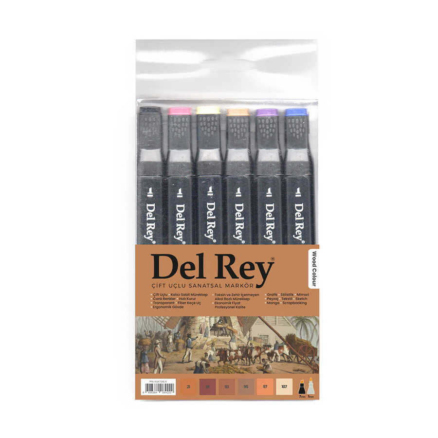 Del Rey TWIN MARKER 6 lı AHŞAP RENKLERİ 2191/93/95/97/107