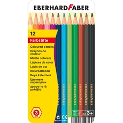 Eberhard Faber - Altıgen Kuruboya 3mm 12 Renk Metal Kutu