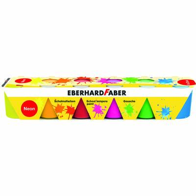 School Tempera Guaj Boya 6x25ml Set Neon