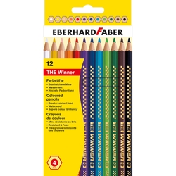 Eberhard Faber - The Winner Kalın Altıgen Kuruboya 4mm 12 Renk