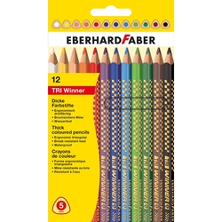 Eberhard Faber - TRI Winner Kalın Üçgen Kuruboya 5mm 12 Renk