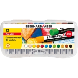 Eberhard Faber - Yağlı Pastel 12 renk Plastik Kutu