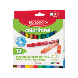 Fibracolor - Fibracolor Coloritone Kalın Keçeli Kalem 12 Renk
