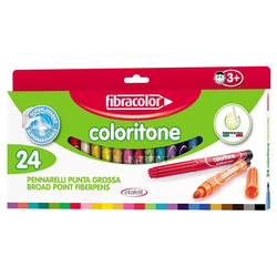 Fibracolor - Coloritone Kalın Keçeli Kalem 24 Renk