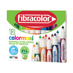 Fibracolor - Fibracolor ColorMaxi Jumbo Keçeli Kalem 12 Renk