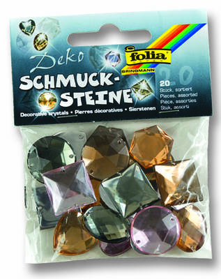 Folia Akrilik Mücevher Taş 20 parça Maxi-Smoky