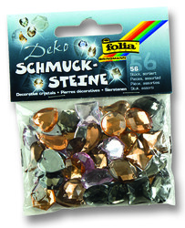 Folia - Folia Akrilik Mücevher Taş 56 parça Midi-Smoky