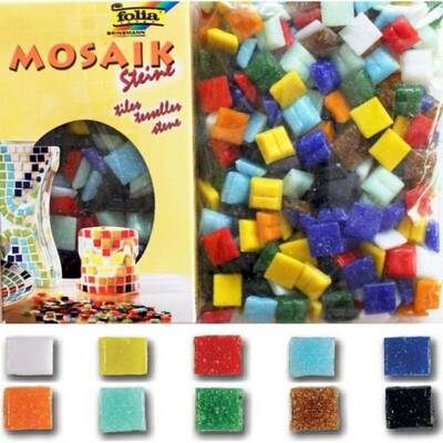 Cam Mozaik 10x10mm10 renk Opak 300 adet