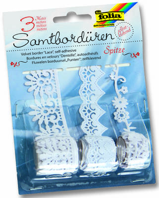 Folia Kadife Bordür Yapışkanlı Set Dantel 3 rulo