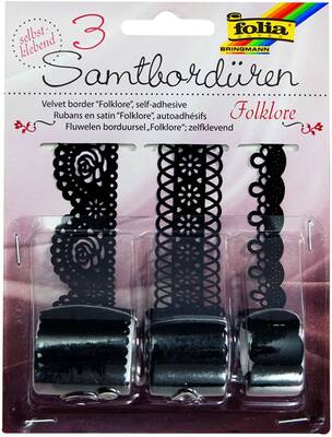 Folia Kadife Bordür Yapışkanlı Set Folklor 3 rulo