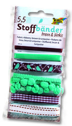 Folia - Folia Kumaş Bandı Set 6 çeşit Kahve-Turkuaz