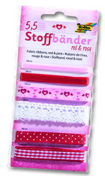 Folia - Folia Kumaş Bandı Set 6 çeşit Kırmızı-Pembe