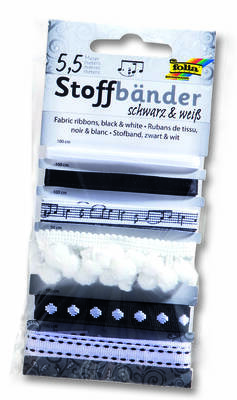 Folia Kumaş Bandı Set 6 çeşit Siyah-Beyaz