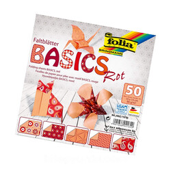Folia - Origami Kağıt 15x15 Basic Kırmızı 50 Tabaka