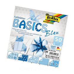 Folia - Origami Kağıt 15x15 Basics Mavi 50 Tabaka