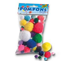 Folia - Ponpon 30 adet Farklı Boy