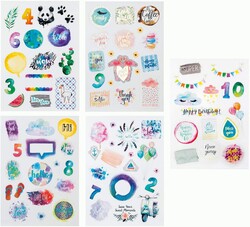 Sticker Karton Set Aquarell - Thumbnail