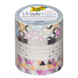 Folia - Washi Tape 4 lü Set Gümüş