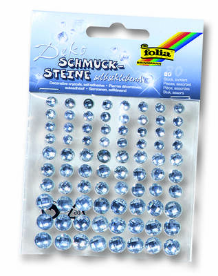 Folia Yapışkanlı Taşlar 80 adet Şeffaf