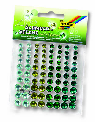 Folia Yapışkanlı Taşlar 80 adet Zümrüt