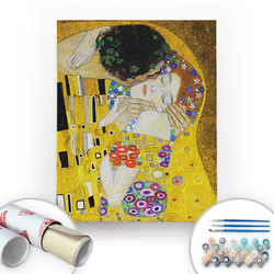 Bir Kutu Sanat - Gustav Klimt, The Kiss II - Tuval Üzerine Sayılarla Boyama Seti 40x50cm Bir Kutu Sanat - Gustav Klimt, The Kiss II - Tuval Üzerine Sayılarla Boyama Seti 40x50cm