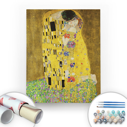 Bir Kutu Sanat - Gustav Klimt, The Kiss - Tuval Üzerine Sayılarla Boyama Seti 40x50cm Bir Kutu Sanat - Gustav Klimt, The Kiss - Tuval Üzerine Sayılarla Boyama Seti 40x50cm
