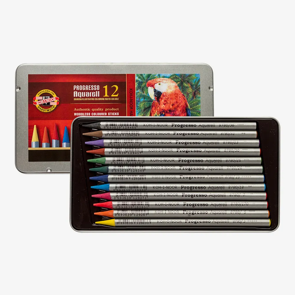 Progresso Aquarell Kalem 12li Metal Set