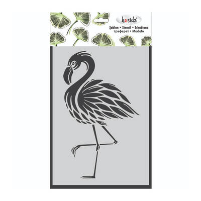 Stencil 20x30cm Flamingo