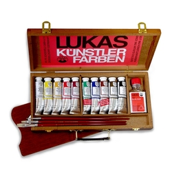 Lukas - Studio Yağlı Boya Set 10lu 37ml + Palet + 3 Fırça