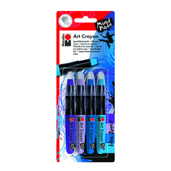 Marabu - Art Crayon Pastel Set Blue Ocean 4 Renk