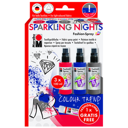 Marabu - Fashion Spray Set 3 Renk Sparkling Nights