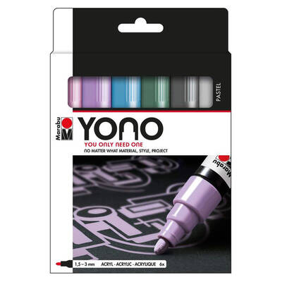 YONO Marker Set PASTEL 6x1.5-3mm