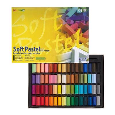 64'lü Yarım Boy Soft Pastel Karton Kutu