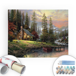 Bir Kutu Sanat - Orman Evi - Tuval Üzerine Sayılarla Boyama Seti 40x50cm Bir Kutu Sanat - Orman Evi - Tuval Üzerine Sayılarla Boyama Seti 40x50cm