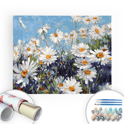 Bir Kutu Sanat - Papatya Tarlası - Tuval Üzerine Sayılarla Boyama Seti 40x50cm Bir Kutu Sanat - Papatya Tarlası - Tuval Üzerine Sayılarla Boyama Seti 40x50cm
